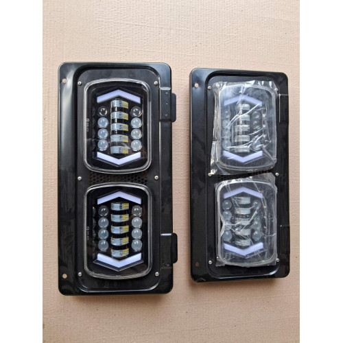 Панель передня з квадратними LED-фарами 75W (дальнє, ближнє світло і поворотник)